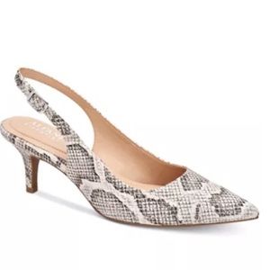 Alfani Babbsy Pointed-Toe Slingbacks, Snakeskin